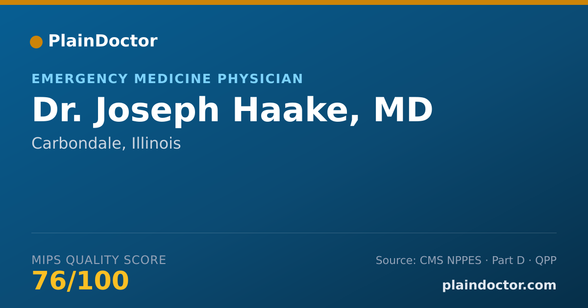 Shareable card for Joseph Haake, MD - Emergency Medicine Physician, Carbondale, IL