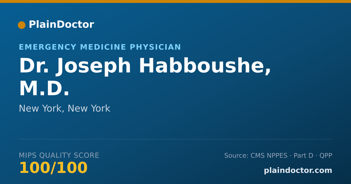 Shareable card for Joseph Habboushe, M.D. - Emergency Medicine Physician, New York, NY