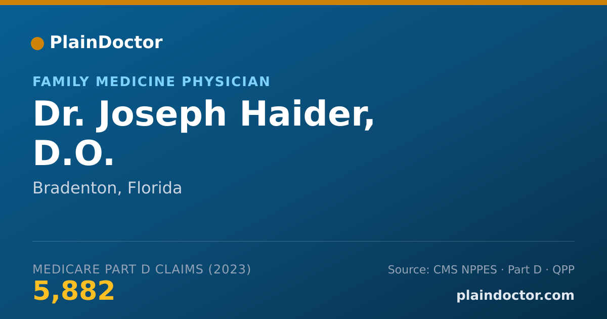 Shareable card for Joseph Haider, D.O. - Family Medicine Physician, Bradenton, FL