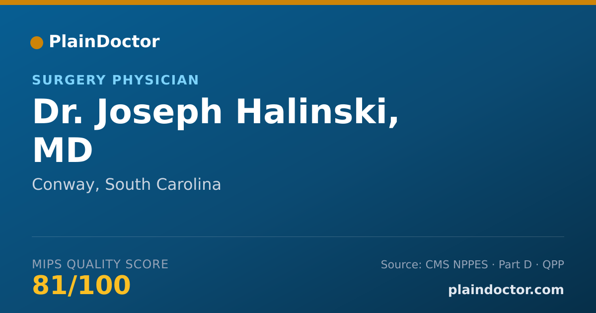 Shareable card for Joseph Halinski, MD - Surgery Physician, Conway, SC