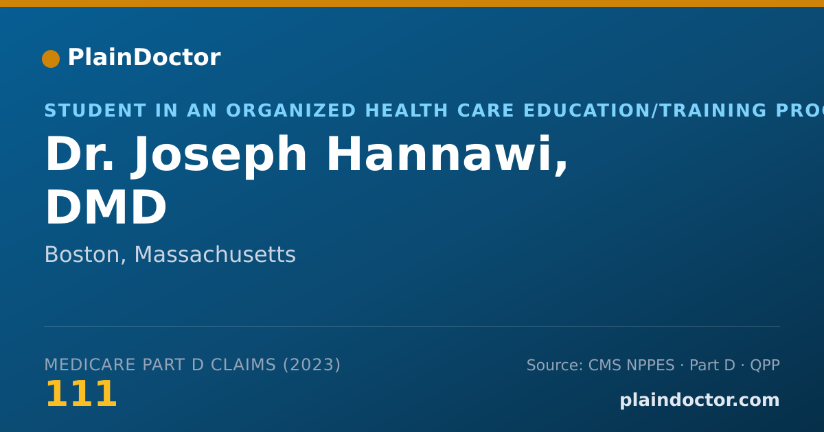 Shareable card for Joseph Hannawi, DMD - Student in an Organized Health Care Education/Training Program, Boston, MA