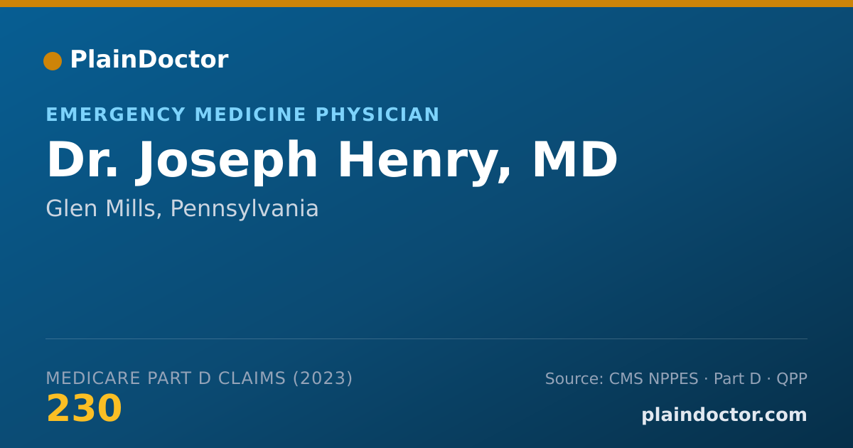 Shareable card for Joseph Henry, MD - Emergency Medicine Physician, Glen Mills, PA