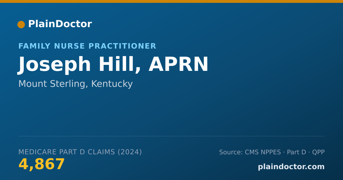 Shareable card for Joseph Hill, APRN - Family Nurse Practitioner, Mount Sterling, KY