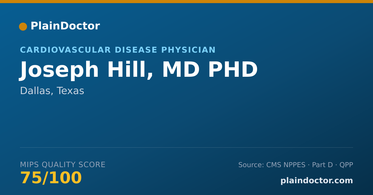 Shareable card for Joseph Hill, MD PHD - Cardiovascular Disease Physician, Dallas, TX