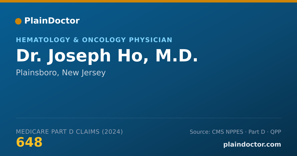 Shareable card for Joseph Ho, M.D. - Hematology & Oncology Physician, Plainsboro, NJ