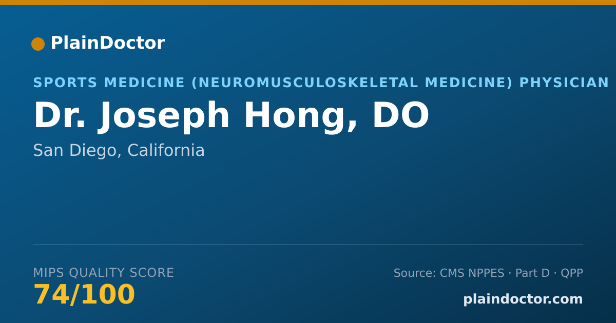 Shareable card for Joseph Hong, DO - Neuromusculoskeletal Medicine & OMM Physician, San Diego, CA