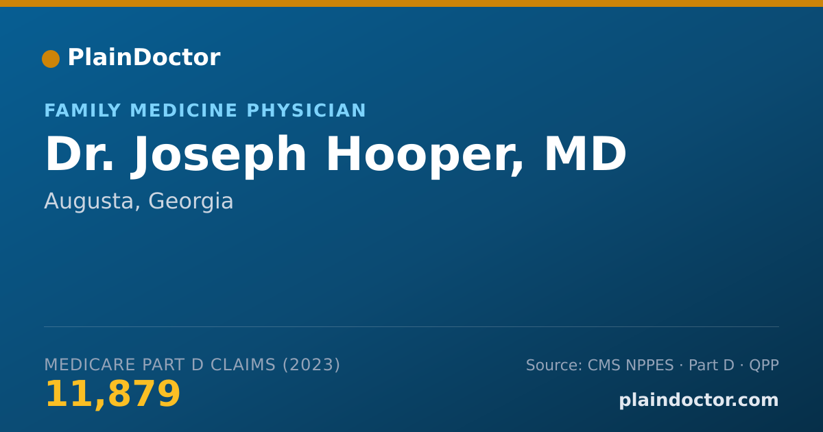 Shareable card for Joseph Hooper, MD - Family Medicine Physician, Augusta, GA