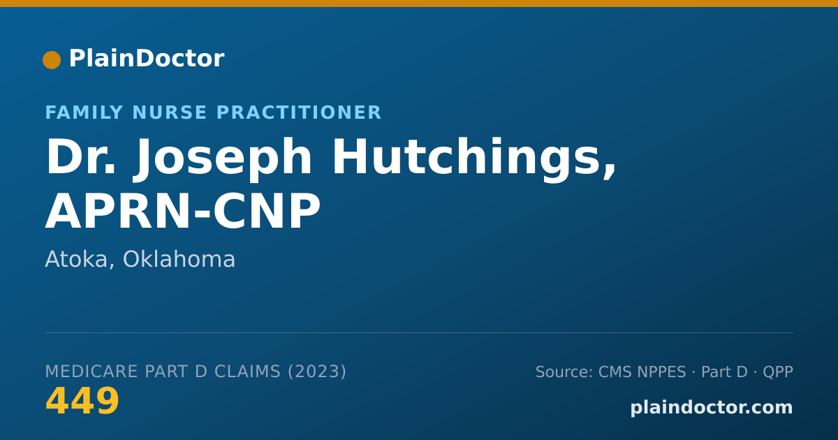Shareable card for Joseph Hutchings, APRN-CNP - Family Nurse Practitioner, Atoka, OK