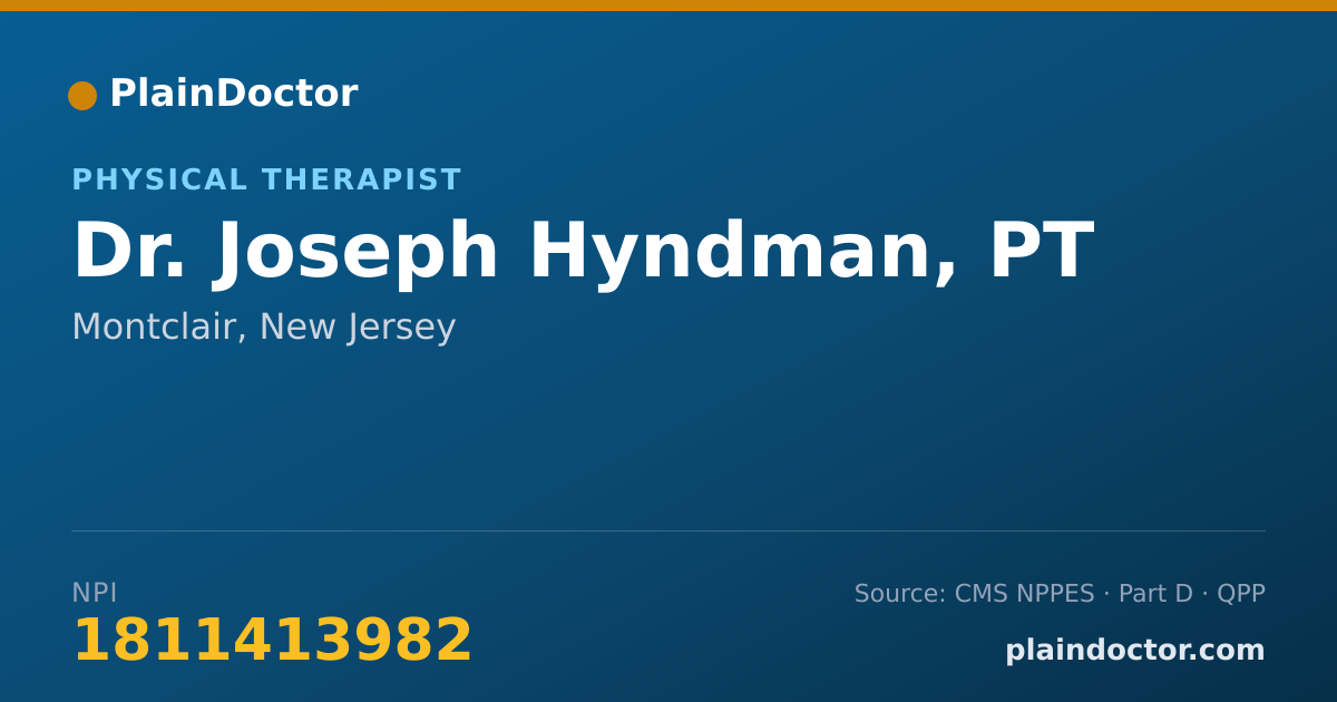 Shareable card for Joseph Hyndman, PT - Physical Therapist, Montclair, NJ