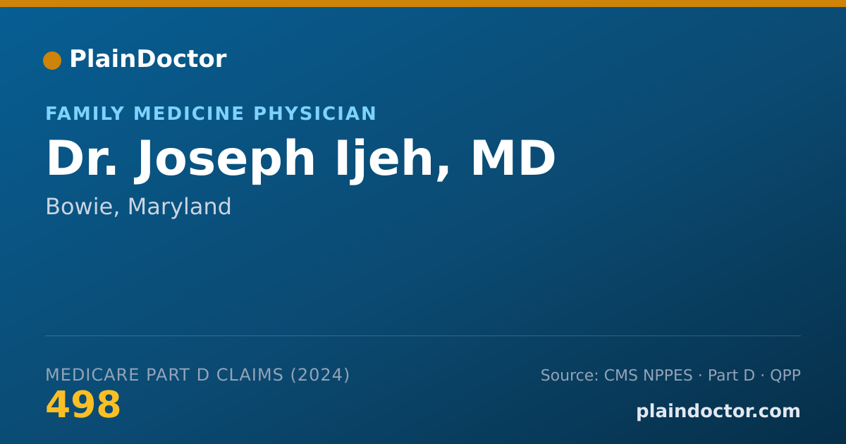 Shareable card for Joseph Ijeh, MD - Family Medicine Physician, Bowie, MD