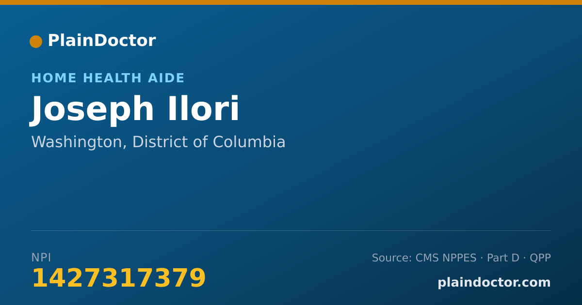Shareable card for Joseph Ilori - Home Health Aide, Washington, DC