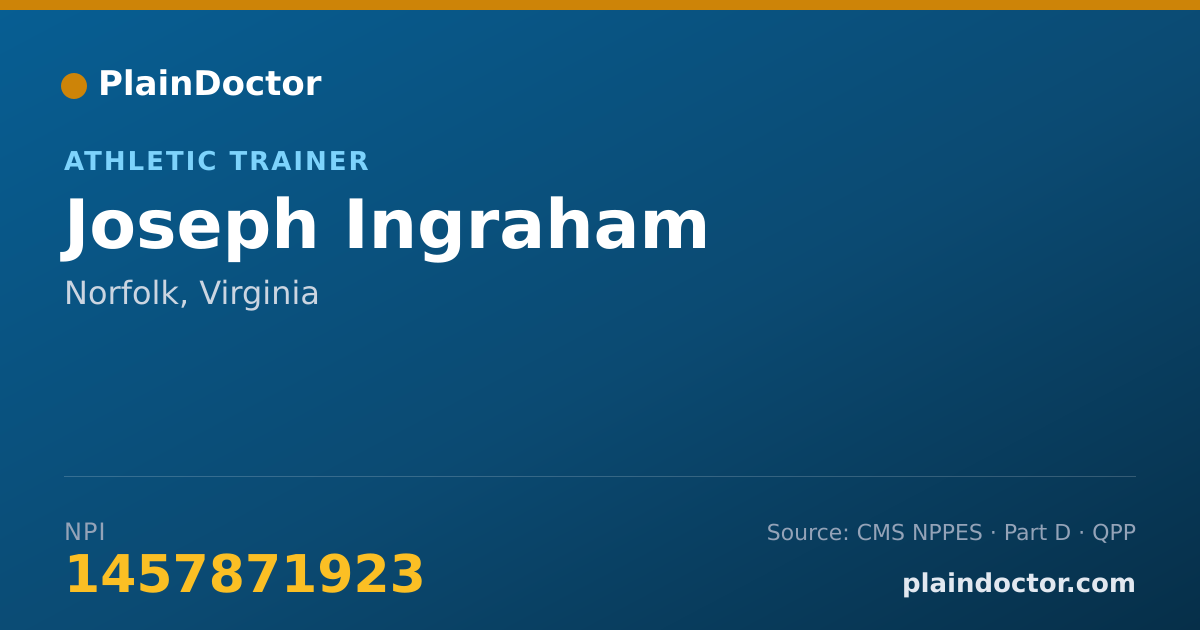Shareable card for Joseph Ingraham - Athletic Trainer, Norfolk, VA