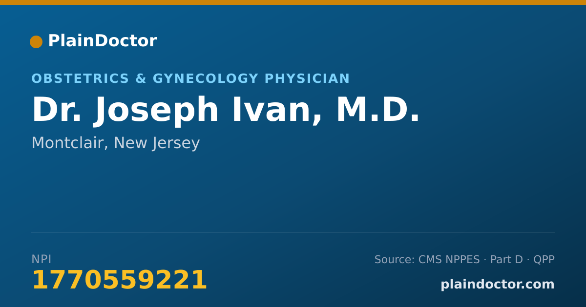 Shareable card for Joseph Ivan, M.D. - Obstetrics & Gynecology Physician, Montclair, NJ