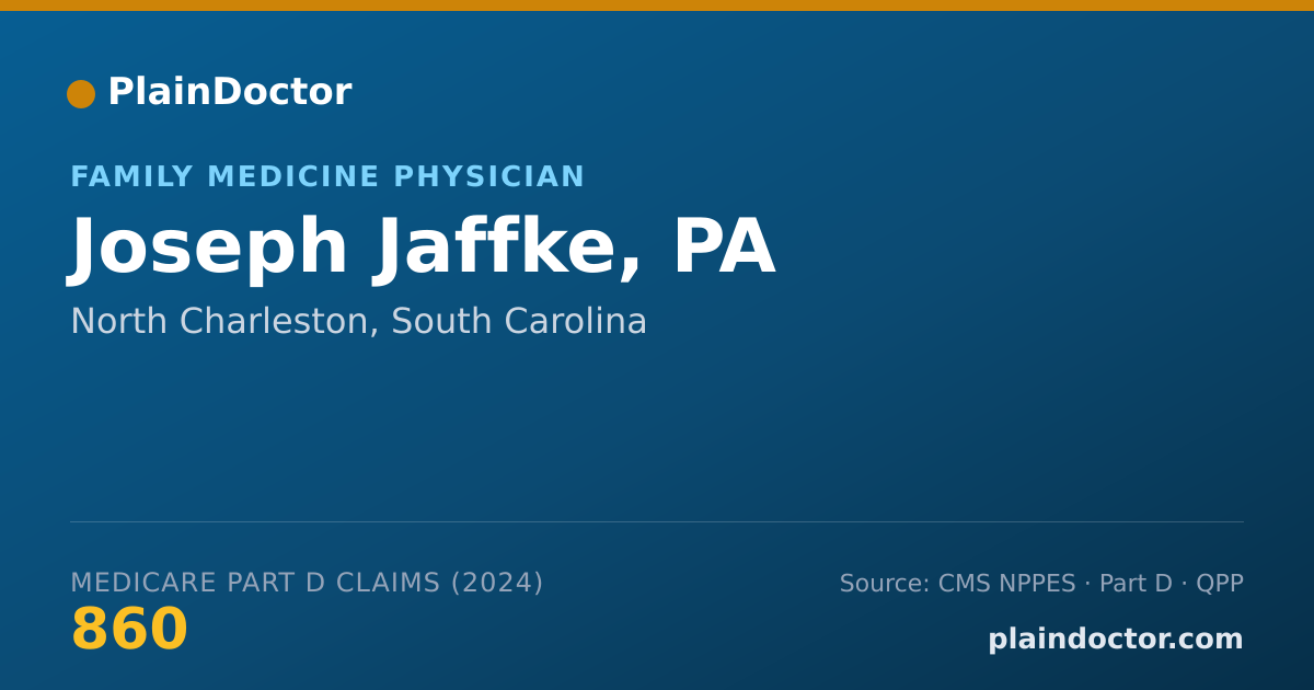 Shareable card for Joseph Jaffke, PA - Family Medicine Physician, North Charleston, SC