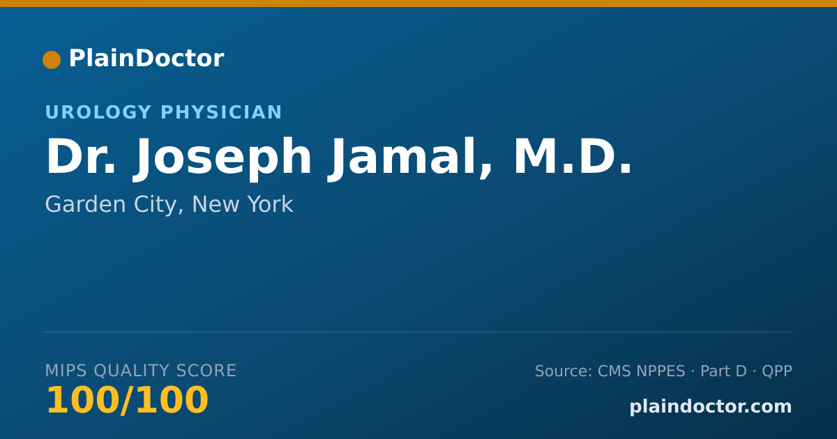 Shareable card for Joseph Jamal, M.D. - Urology Physician, Garden City, NY