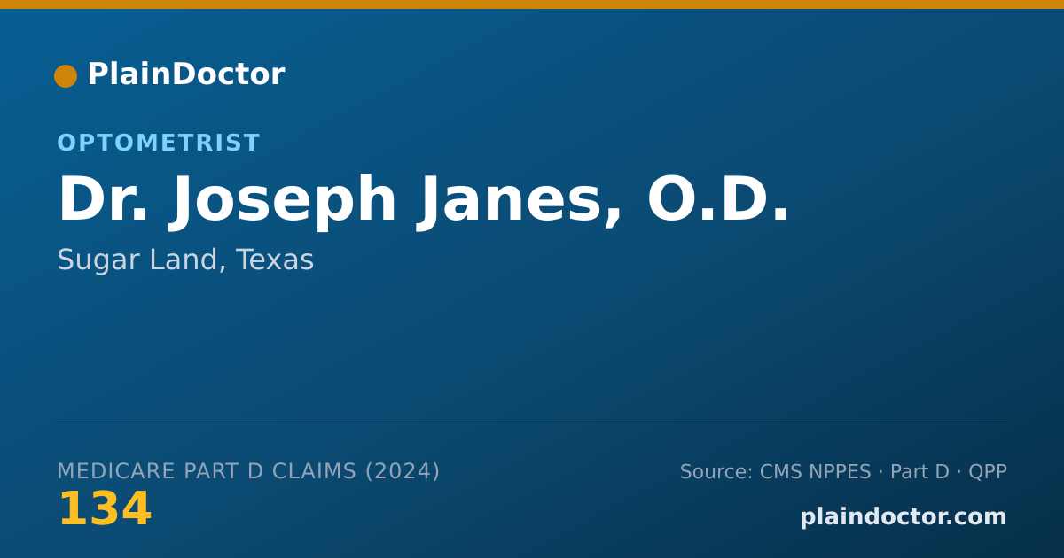 Shareable card for Joseph Janes, O.D. - Optometrist, Sugar Land, TX