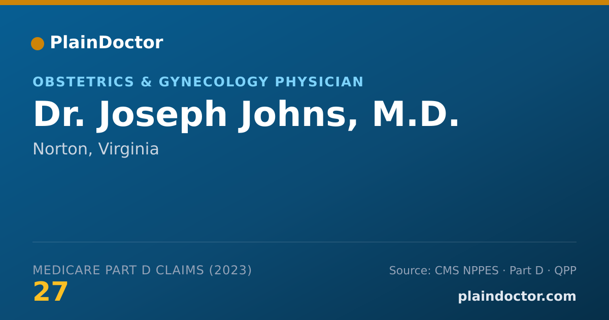 Shareable card for Joseph Johns, M.D. - Obstetrics & Gynecology Physician, Norton, VA