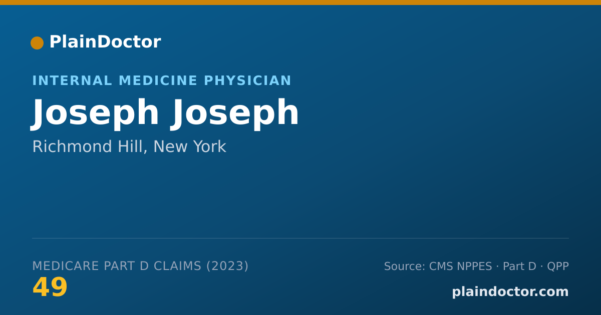 Shareable card for Joseph Joseph - Internal Medicine Physician, Richmond Hill, NY