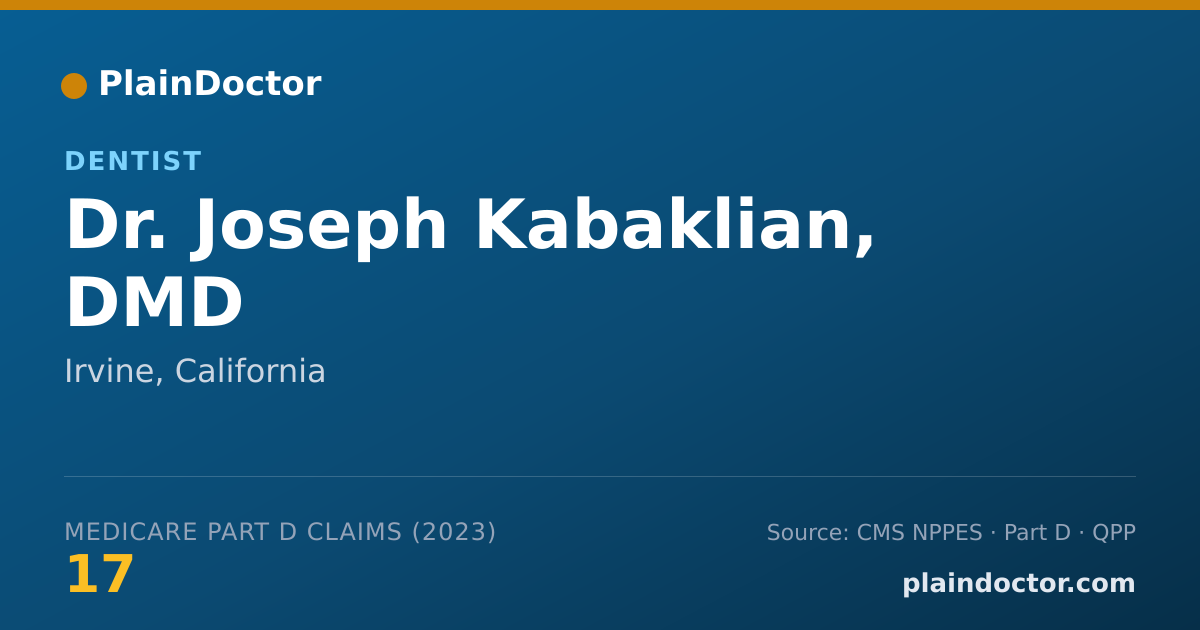 Shareable card for Joseph Kabaklian, DMD - Dentist, Irvine, CA