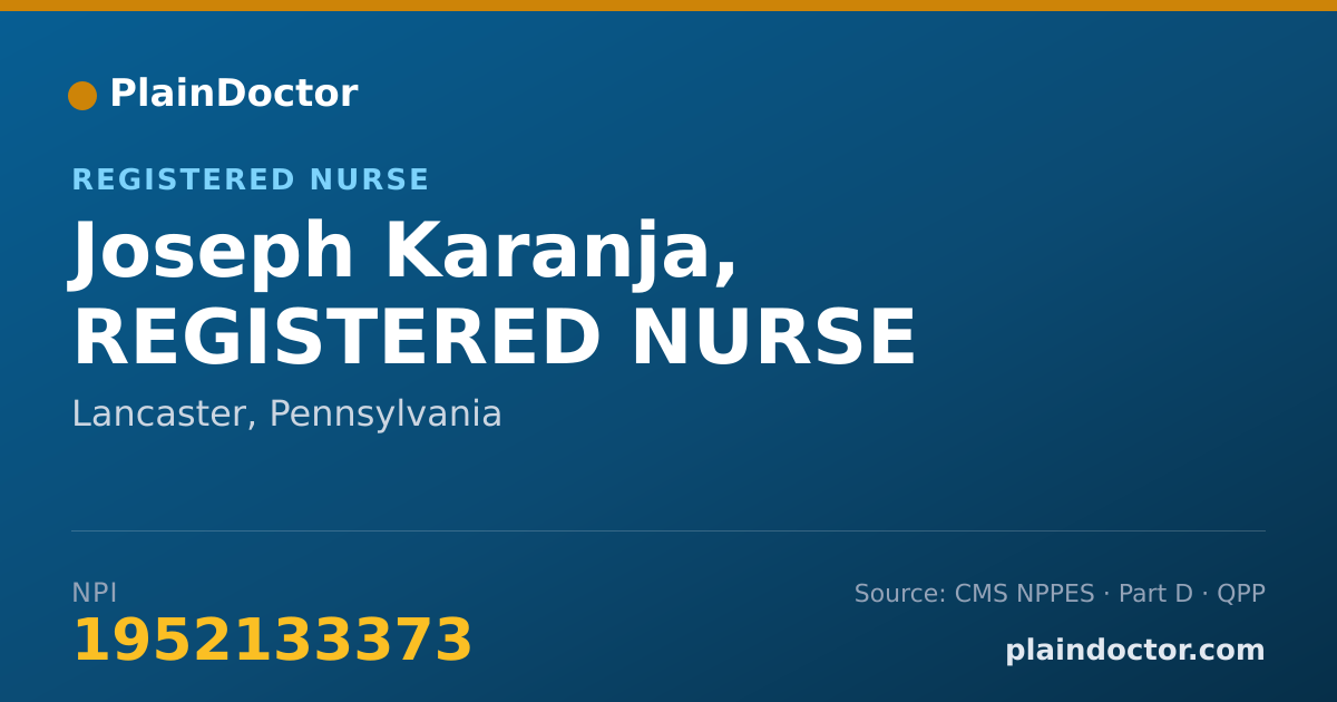 Shareable card for Joseph Karanja, REGISTERED NURSE - Registered Nurse, Lancaster, PA
