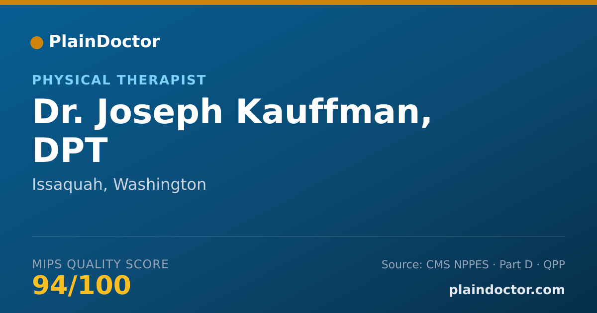 Shareable card for Joseph Kauffman, DPT - Physical Therapist, Issaquah, WA