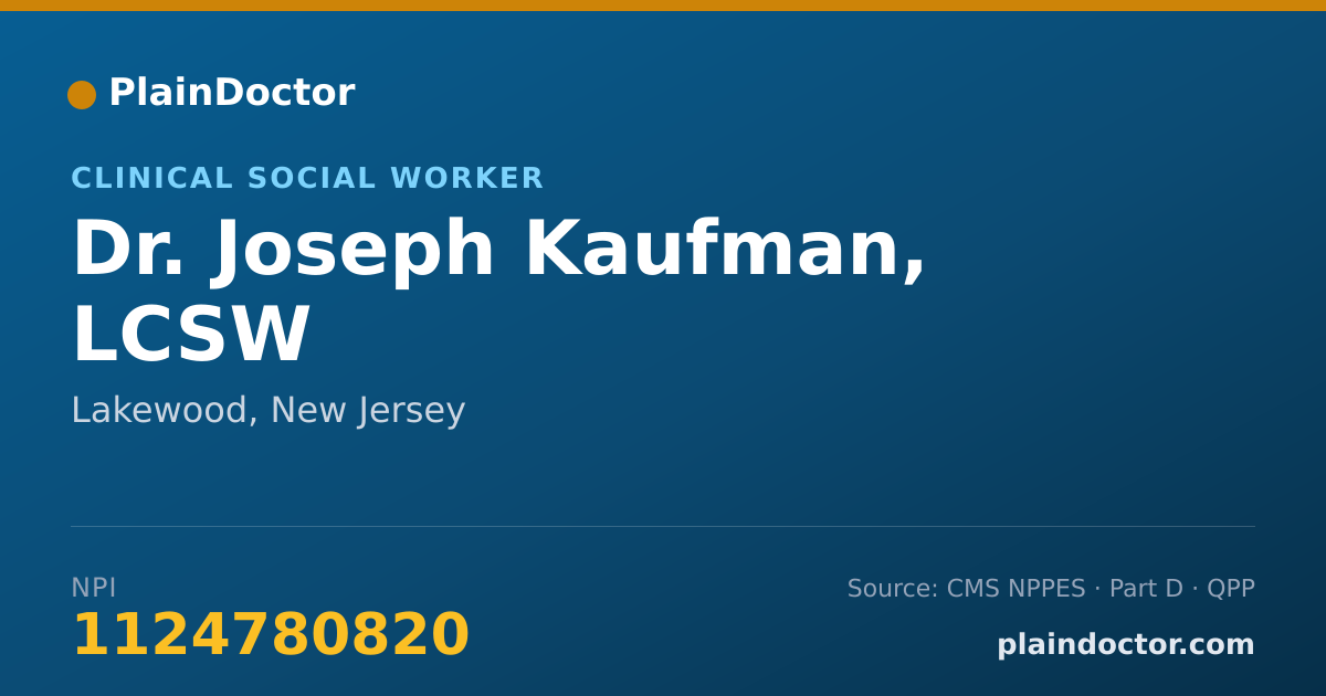 Shareable card for Joseph Kaufman, LCSW - Clinical Social Worker, Lakewood, NJ