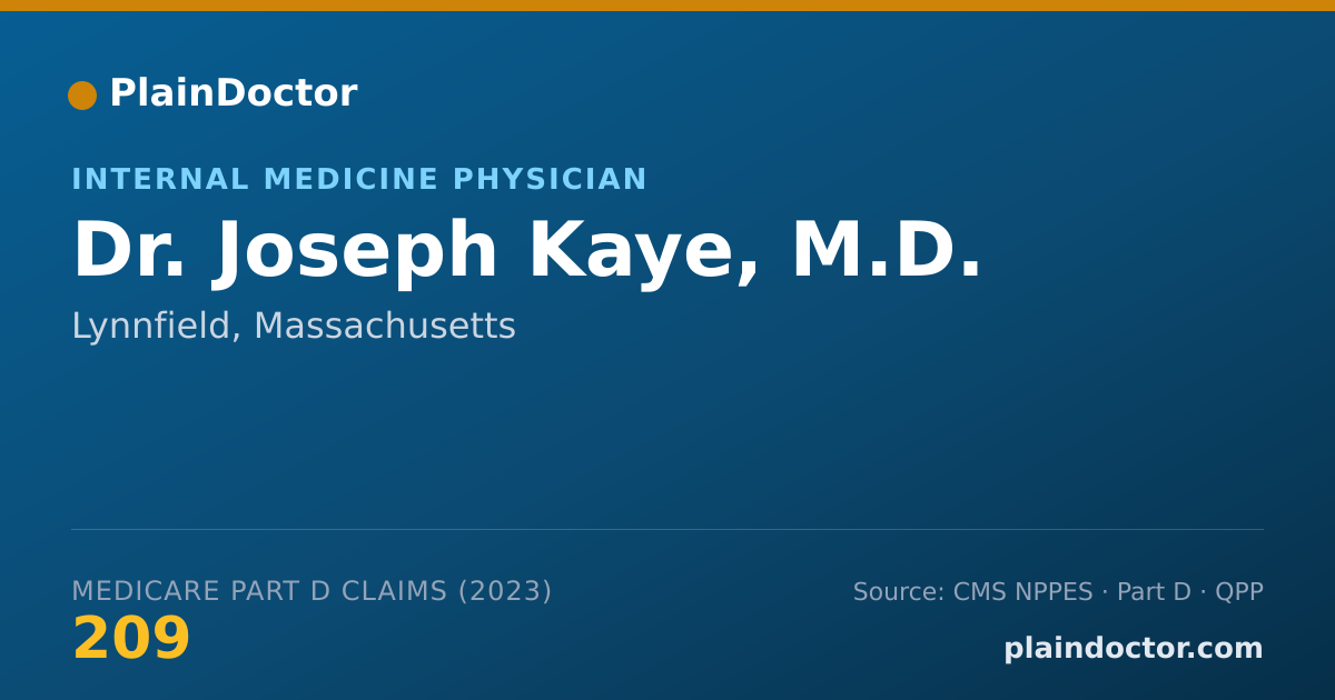 Shareable card for Joseph Kaye, M.D. - Internal Medicine Physician, Lynnfield, MA