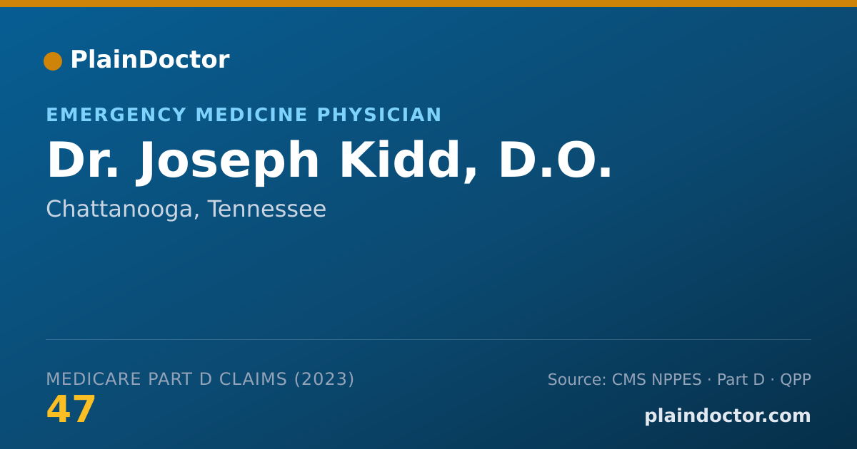 Shareable card for Joseph Kidd, D.O. - Emergency Medicine Physician, Chattanooga, TN