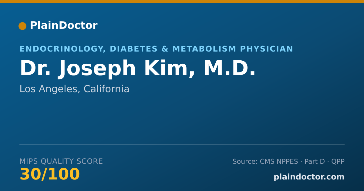 Shareable card for Joseph Kim, M.D. - Endocrinology, Diabetes & Metabolism Physician, Los Angeles, CA