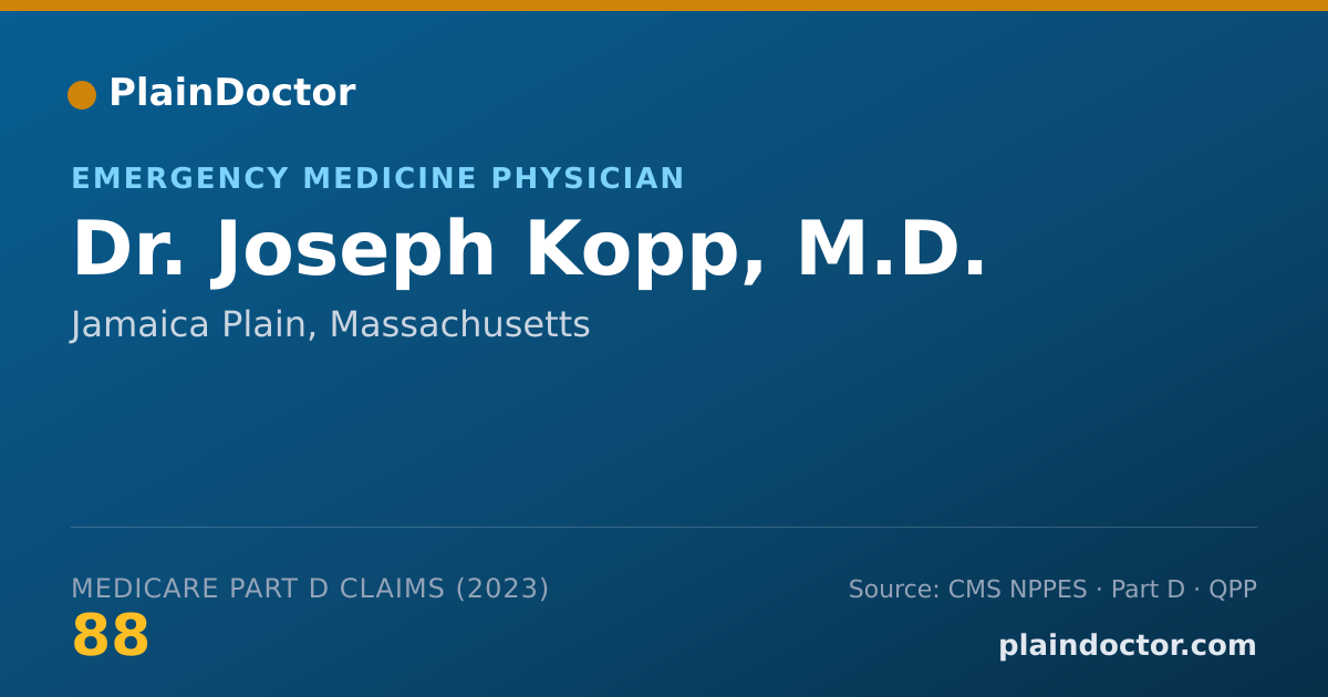 Shareable card for Joseph Kopp, M.D. - Emergency Medicine Physician, Jamaica Plain, MA