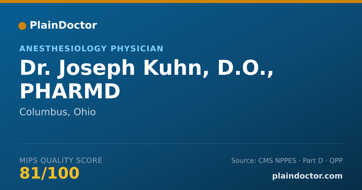 Shareable card for Joseph Kuhn, D.O., PHARMD - Pharmacist, Columbus, OH