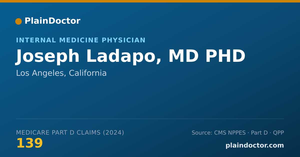 Shareable card for Joseph Ladapo, MD PHD - Internal Medicine Physician, Los Angeles, CA