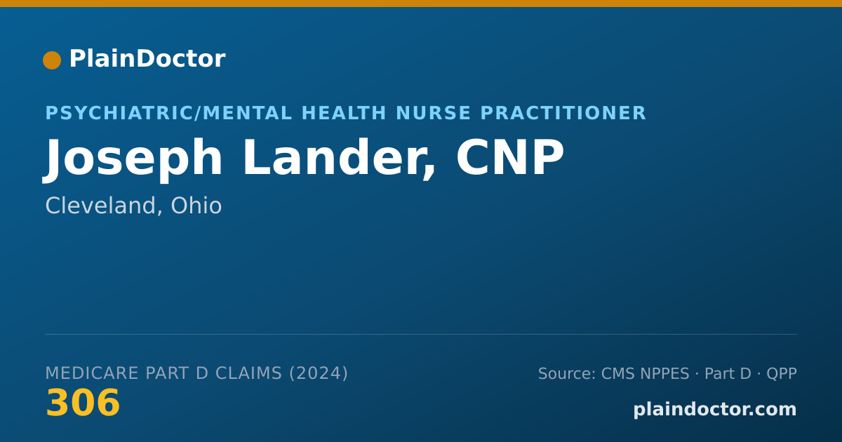 Shareable card for Joseph Lander, CNP - Psychiatric/Mental Health Nurse Practitioner, Cleveland, OH