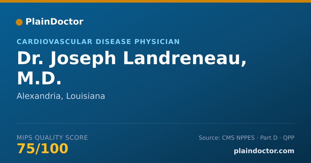 Shareable card for Joseph Landreneau, M.D. - Cardiovascular Disease Physician, Alexandria, LA