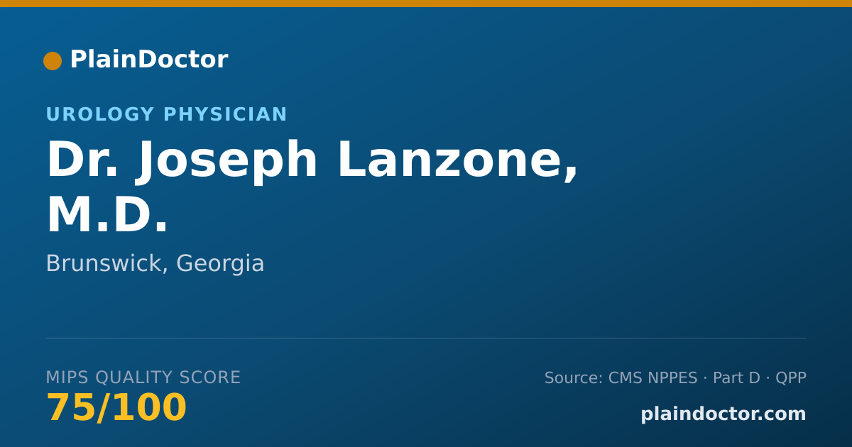 Shareable card for Joseph Lanzone, M.D. - Urology Physician, Brunswick, GA