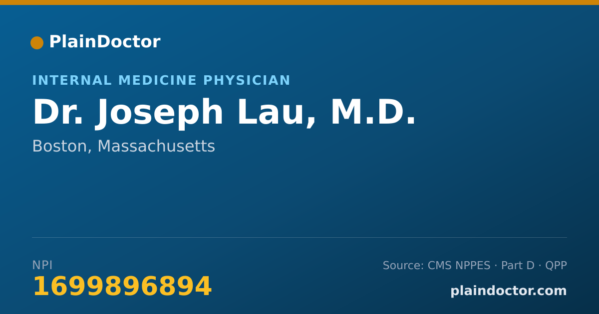 Shareable card for Joseph Lau, M.D. - Internal Medicine Physician, Boston, MA