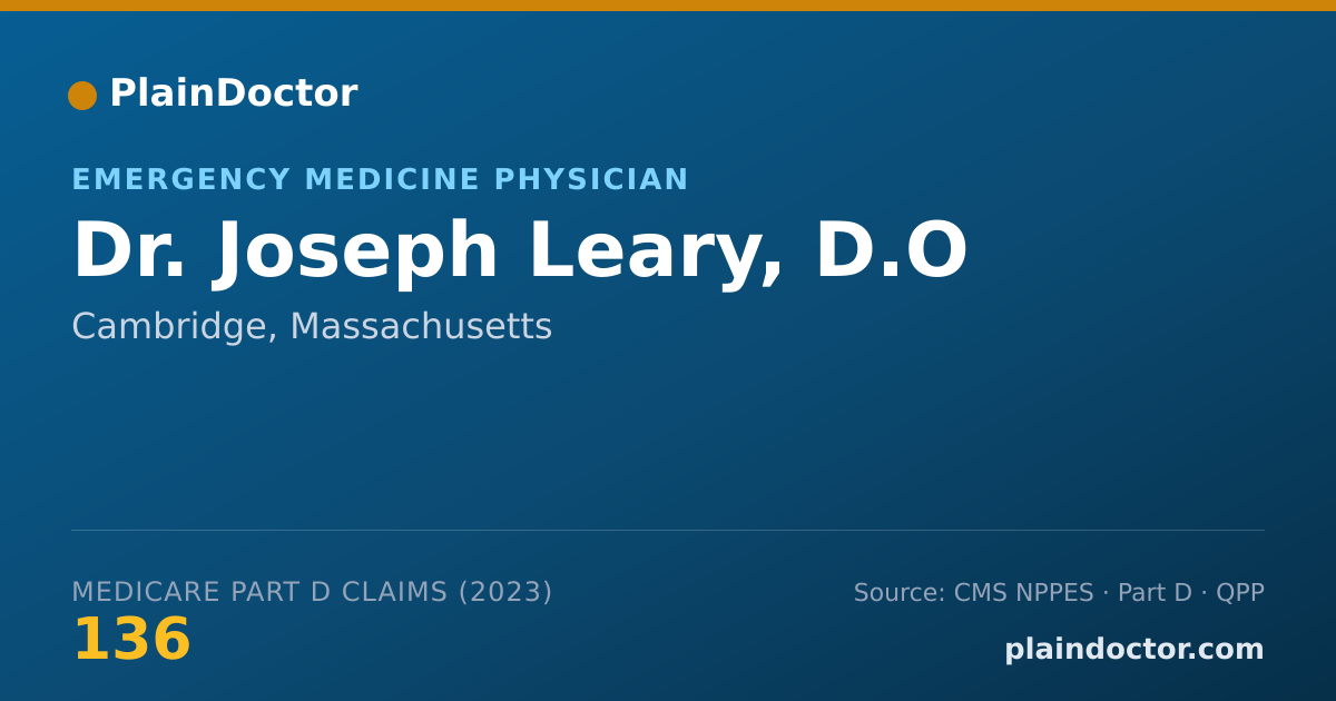 Shareable card for Joseph Leary, D.O - Emergency Medicine Physician, Cambridge, MA