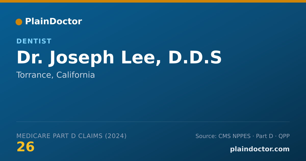 Shareable card for Joseph Lee, D.D.S - Dentist, Torrance, CA