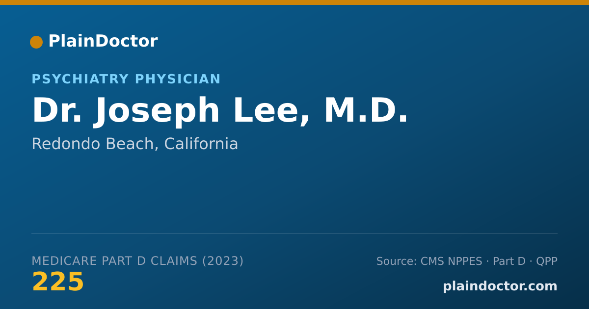 Shareable card for Joseph Lee, M.D. - Psychiatry Physician, Redondo Beach, CA