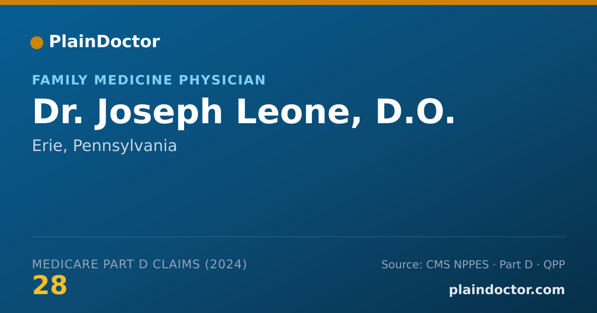 Shareable card for Joseph Leone, D.O. - Family Medicine Physician, Erie, PA