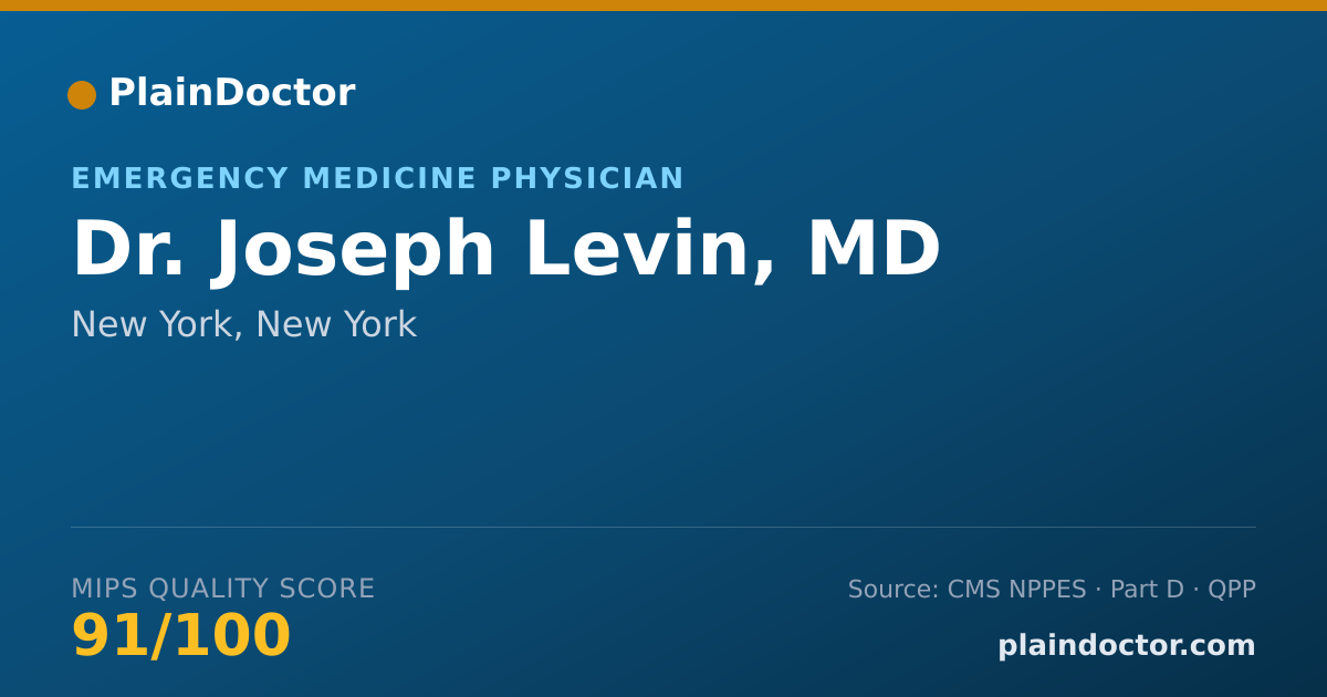 Shareable card for Joseph Levin, MD - Emergency Medicine Physician, New York, NY