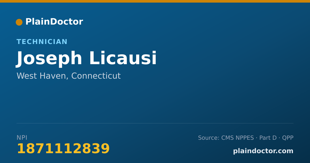 Shareable card for Joseph Licausi - Technician, West Haven, CT