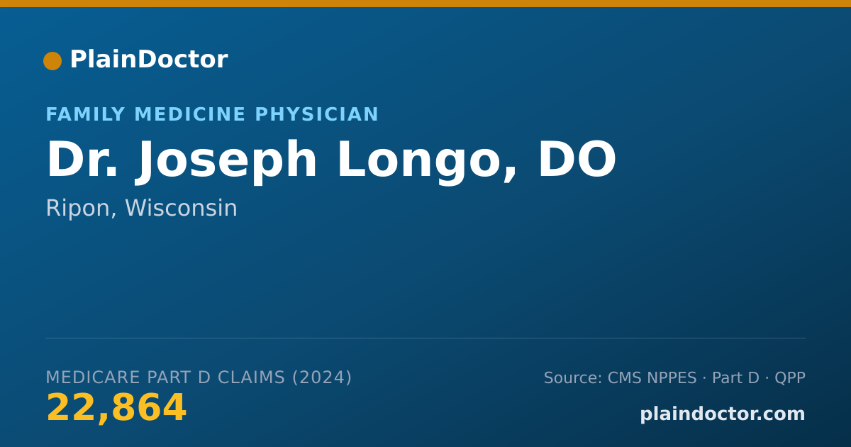 Shareable card for Joseph Longo, DO - Family Medicine Physician, Ripon, WI