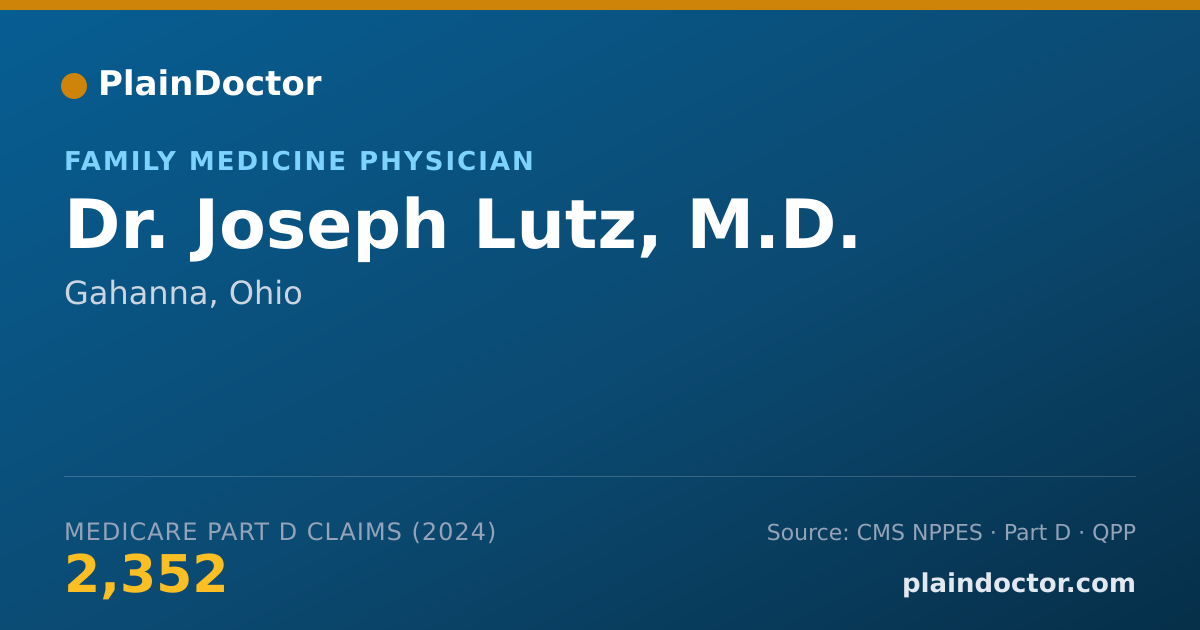 Shareable card for Joseph Lutz, M.D. - Family Medicine Physician, Gahanna, OH