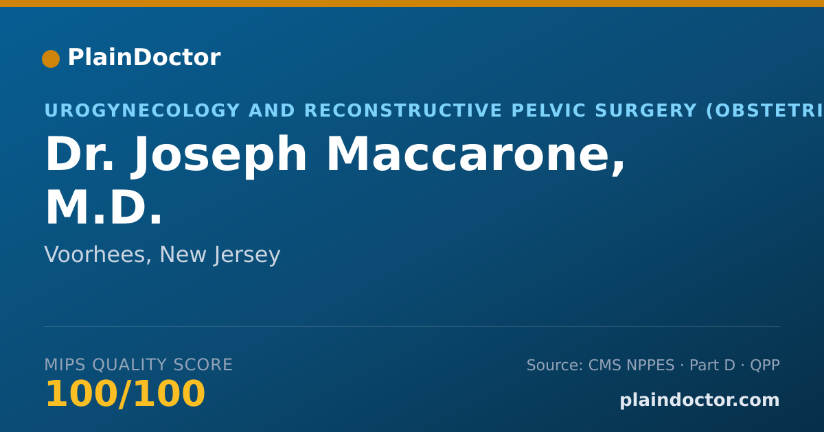 Shareable card for Joseph Maccarone, M.D. - Urogynecology and Reconstructive Pelvic Surgery (Obstetrics & Gynecology) Physician, Voorhees, NJ