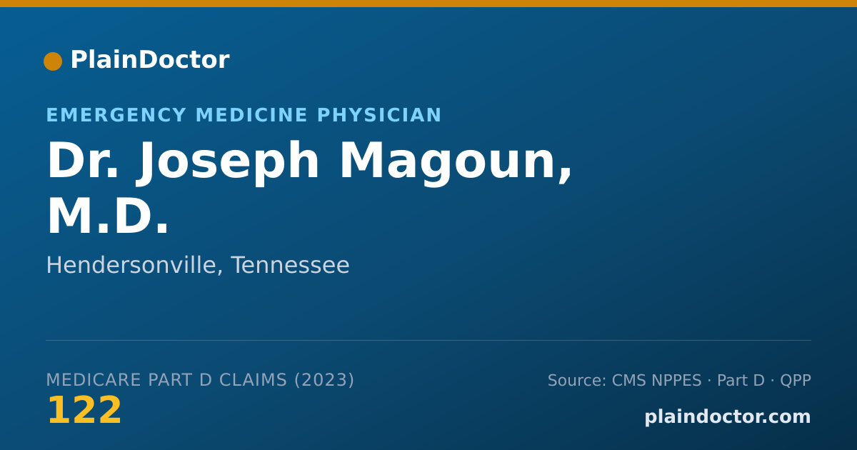 Shareable card for Joseph Magoun, M.D. - Emergency Medicine Physician, Hendersonville, TN