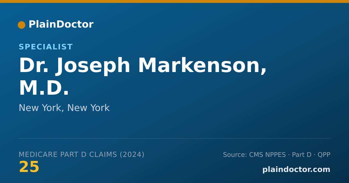 Shareable card for Joseph Markenson, M.D. - Specialist, New York, NY