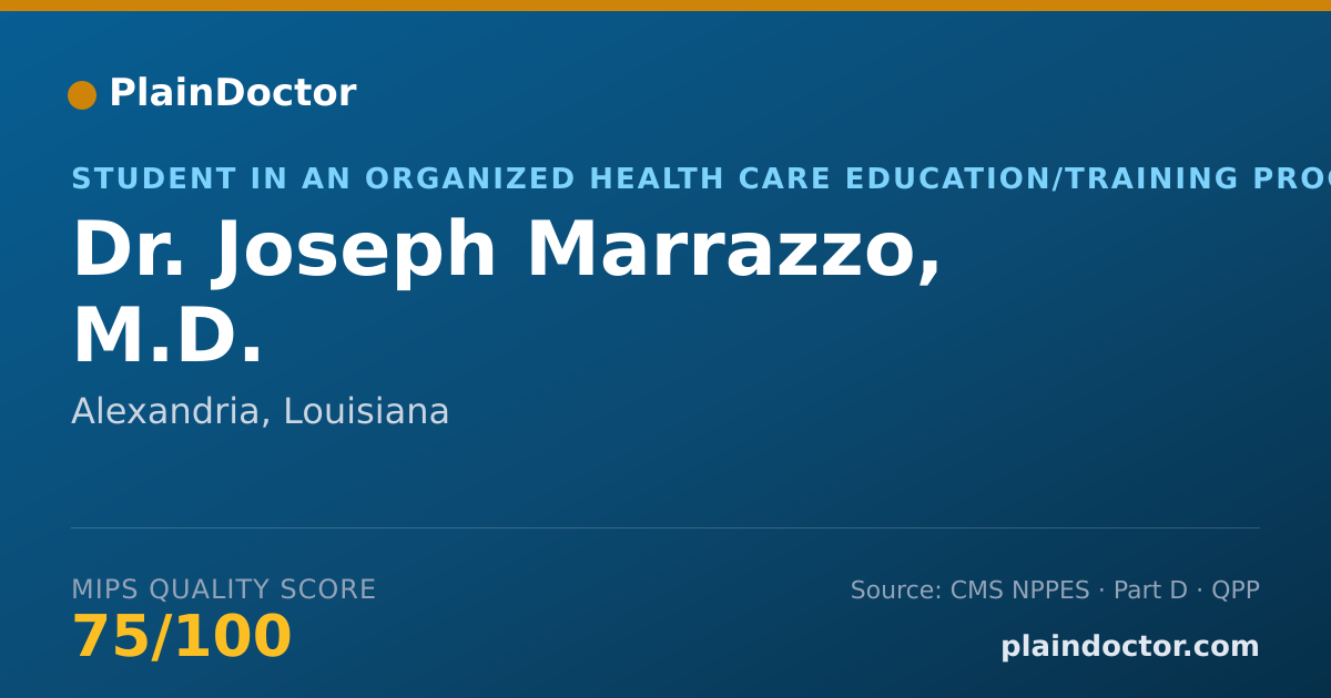 Shareable card for Joseph Marrazzo, M.D. - Student in an Organized Health Care Education/Training Program, Alexandria, LA