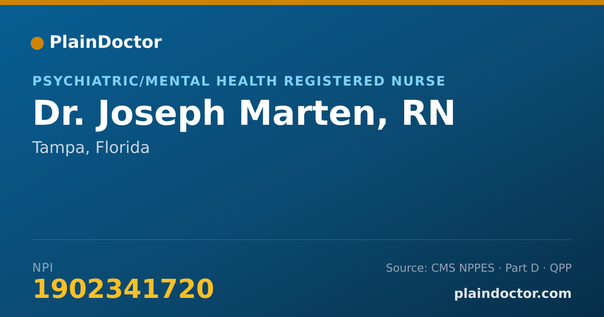 Shareable card for Joseph Marten, RN - Psychiatric/Mental Health Registered Nurse, Tampa, FL