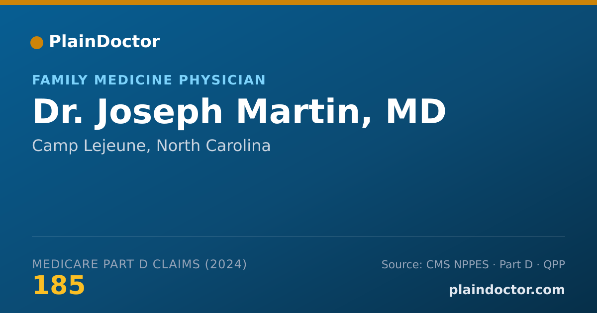Shareable card for Joseph Martin, MD - Family Medicine Physician, Camp Lejeune, NC